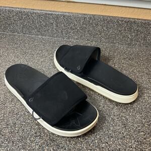 OluKai Black Synthetic Summer Flip Flop Slide Sandal Womens Sz 10 Comfort Casual